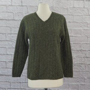 Vintage 90s Shetland Wool Boyfriend Knit Sweater XS